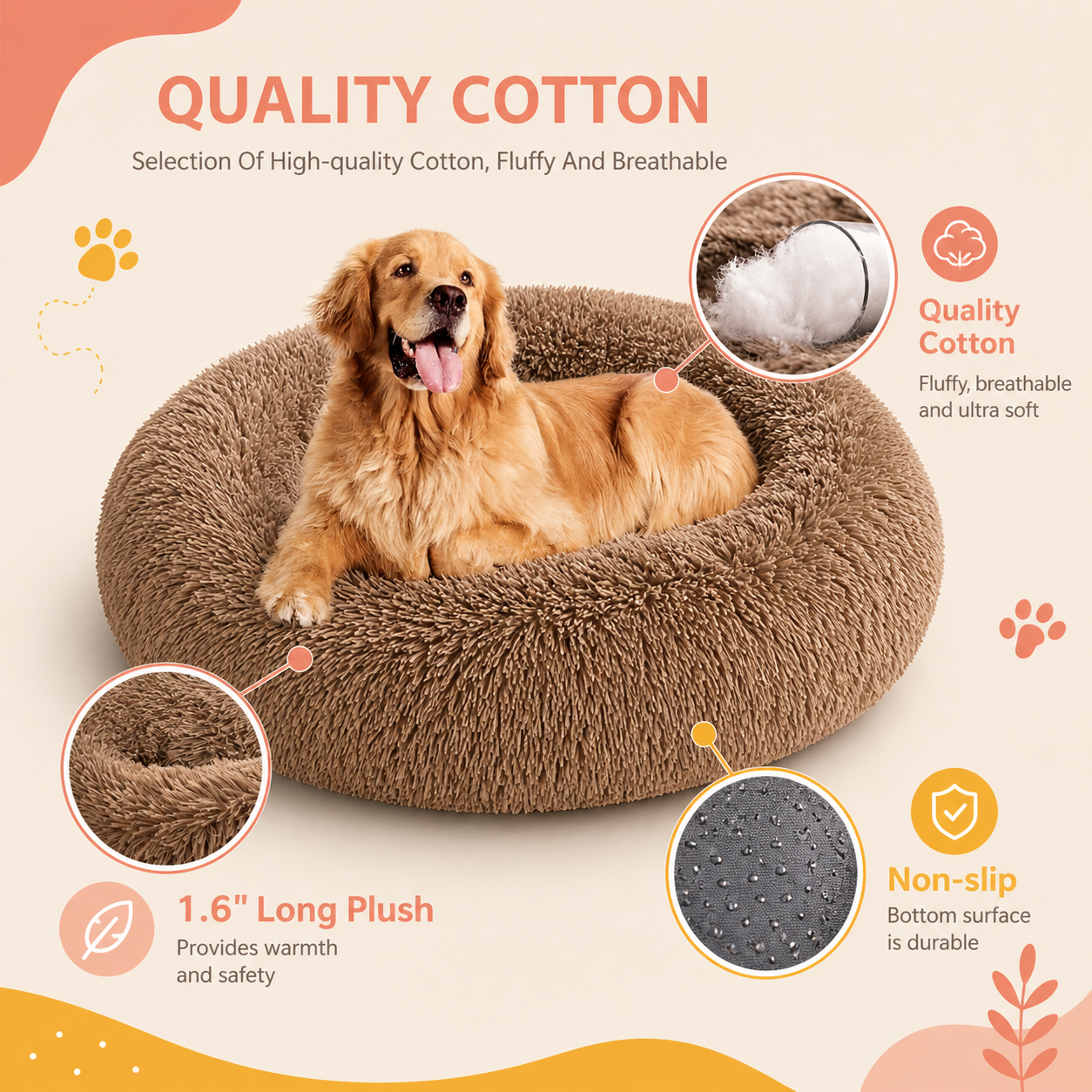 CalmPup Donut Calming Bed – Anti-Anxiety & Deep Sleep Comfort for Dogs